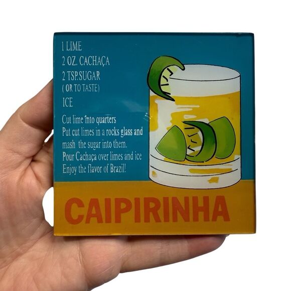 Pier 1 Imports Hand Painted Glass Top Wooden Coasters Set of Four in Box - Picture 4 of 16